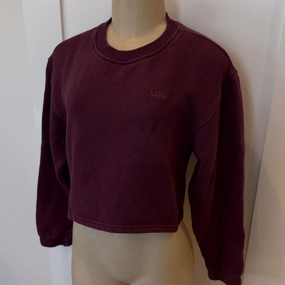 Vans Cropped Women's Dark Red Crew Neck Sweater